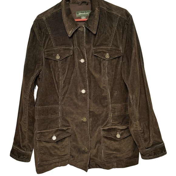 Eddie Bauer 2X Brown Corduroy Field Jacket Coat - Picture 3 of 8